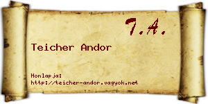 Teicher Andor névjegykártya